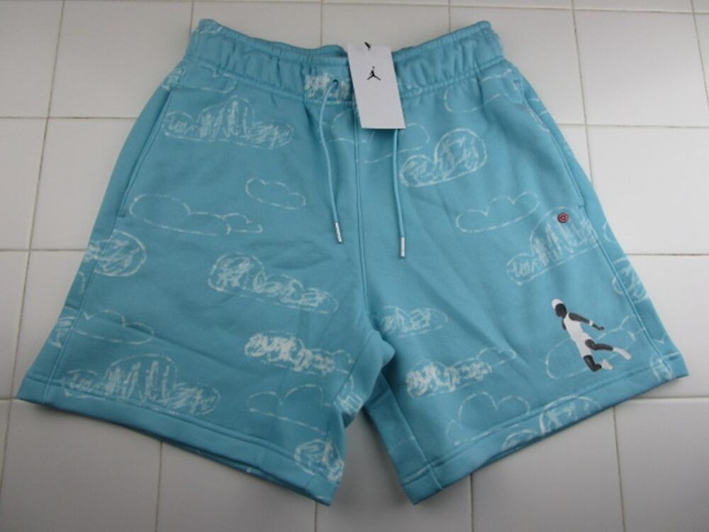 Jordan Flight Washed Fleece Shorts Blue Women's Medium DZ3363-464